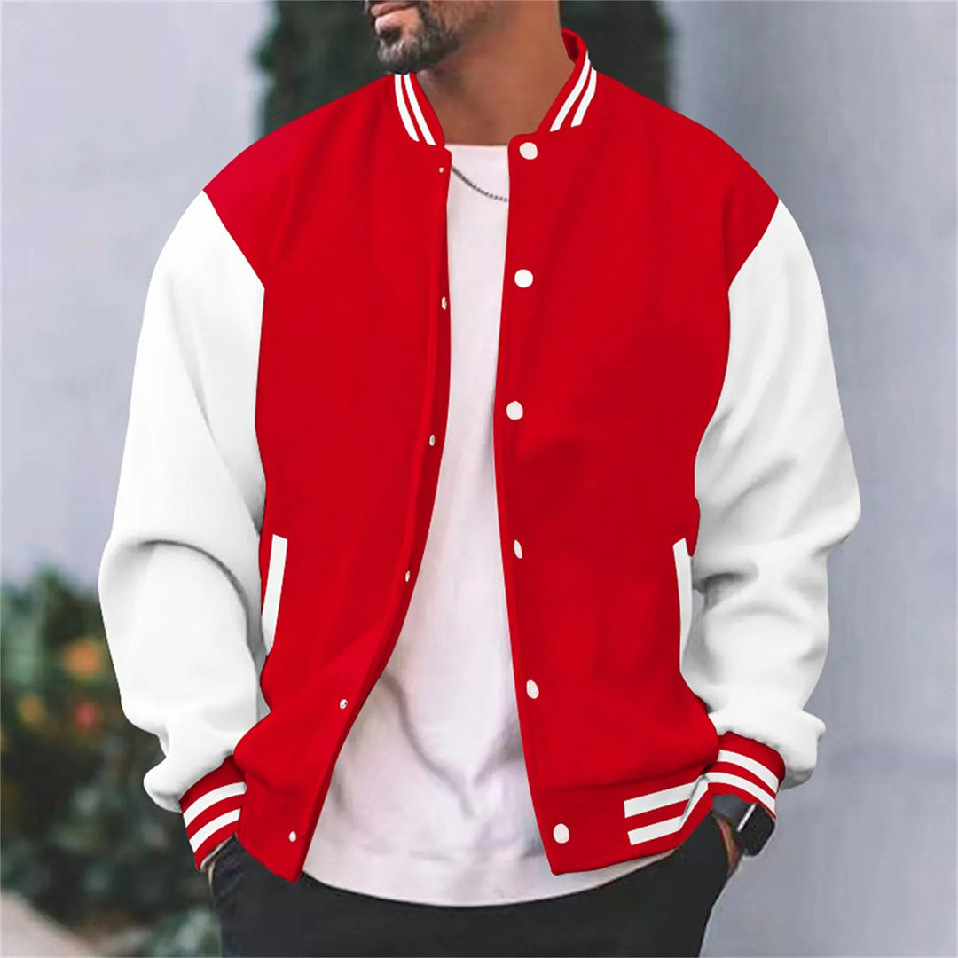 Modische Herren Bomberjacke für Freizeit und urbanen Stil, mit sportlichen Streifen, perfekt für den Frühling.