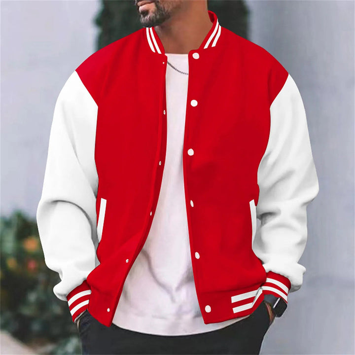 Modische Herren Bomberjacke für Freizeit und urbanen Stil, mit sportlichen Streifen, perfekt für den Frühling.