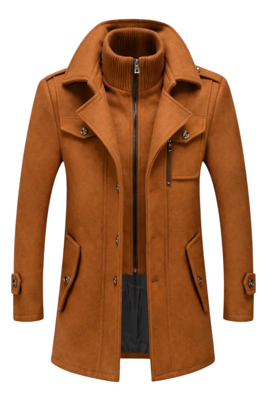 Graue wetterfeste Winterjacke für Herren, ideal als Pendler- & Reisejacke.