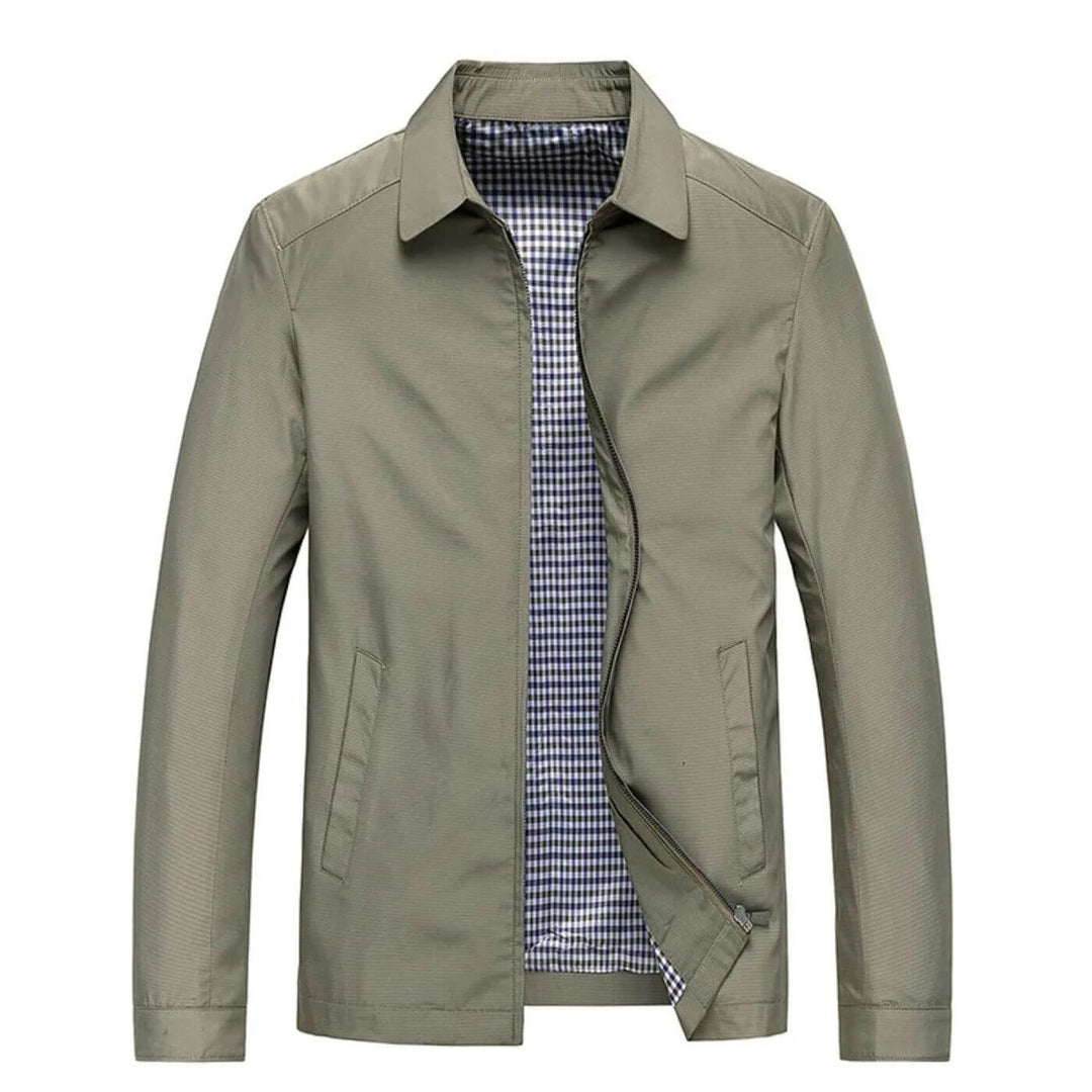 Leichte Herren Übergangsjacke Slim Fit mit kariertem Futter. Ideal für Frühling, Herbst & kühle Abende.