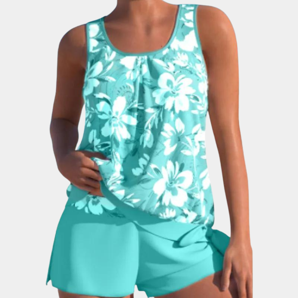 Damen Tankini Set Malia, zweiteilige Bademode für Strand und Pool, stylisch und komfortabel, schnelltrocknend.