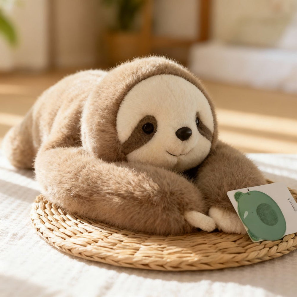 Kuscheltier Faultier mit langen Armen, ideal zum Schmusen und als weicher Begleiter für Kinder.