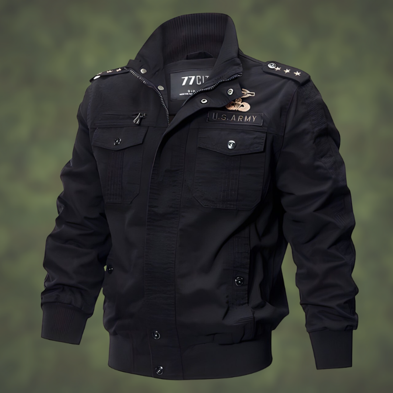 Robuste Herren Bomberjacke in Armeegrün, ideal als Winterjacke für Outdoor-Aktivitäten & urbanen Stil.
