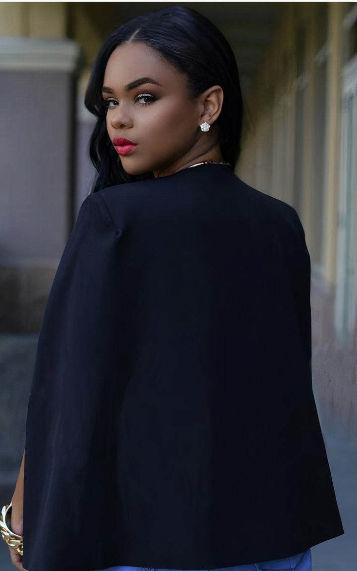 Damen Cape-Blazer, elegant & lässig, ideal für stilvolle Business- & Freizeit-Outfits. Moderne Damenmode.