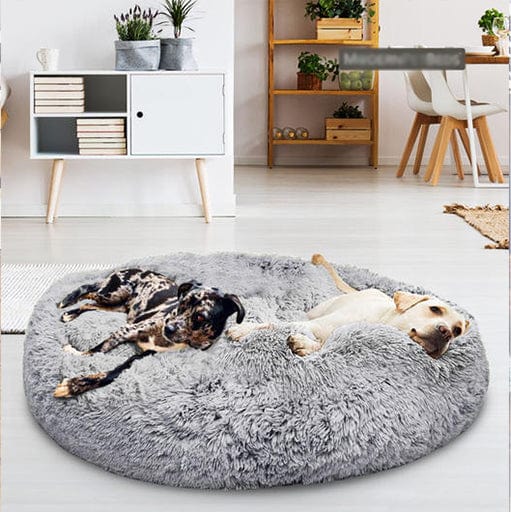 Anti-Stress Entspannungsbett für Hunde & Katzen, sehr flauschig, rund & gemütlich. Fördert erholsamen Schlaf.