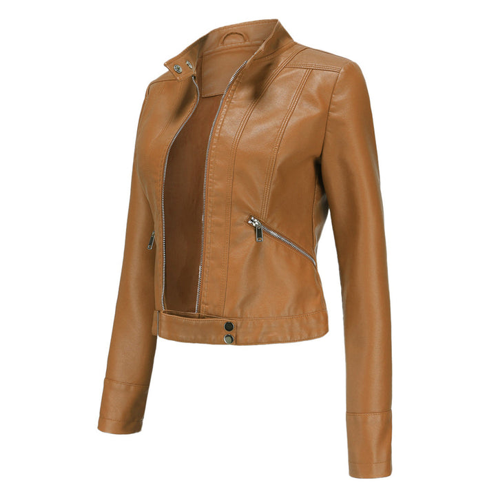 Robuste und stilvolle Damen Lederjacke im klassischen Stil. Ideale Übergangsjacke für Frühling, Herbst und Freizeit.
