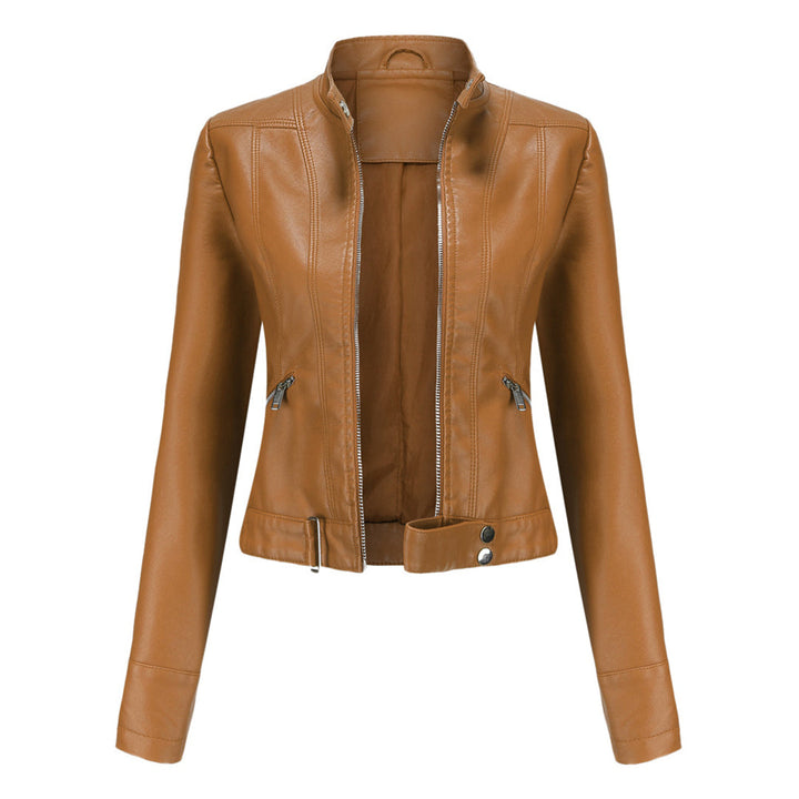 Hochwertige Damen Leder Übergangsjacke. Zeitloses Design, perfekt für Herbst, Frühling und den stilvollen Alltag.