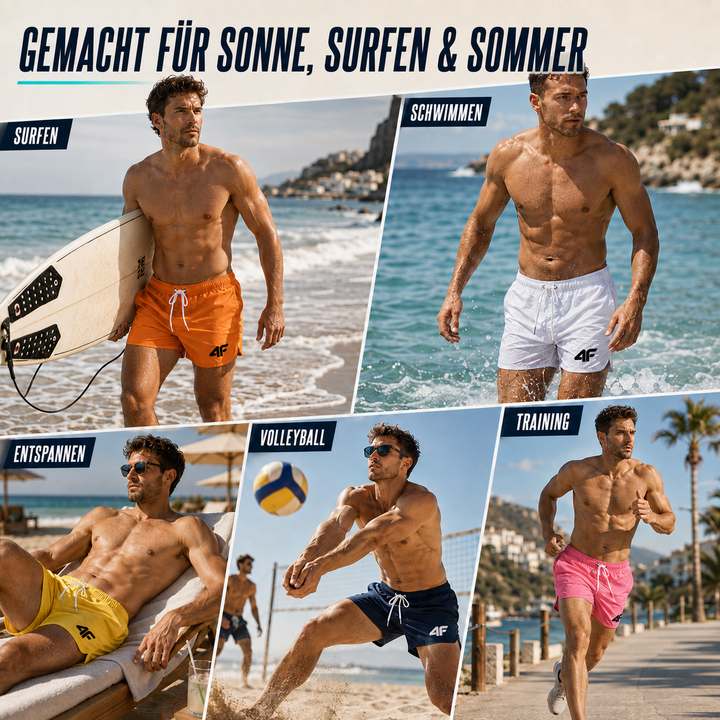 Schnelltrocknende TideSprint Herren Badeshorts, optimale Sportshorts für aktive Herren im Wasser.