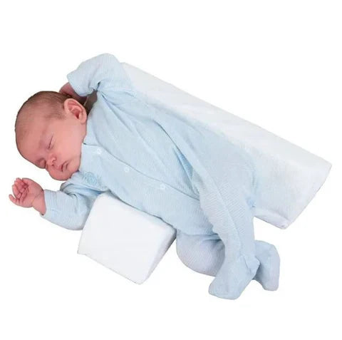 Cudlo Anti-Roll Babykissen, ergonomisch & verstellbar, für eine sichere Schlafposition.
