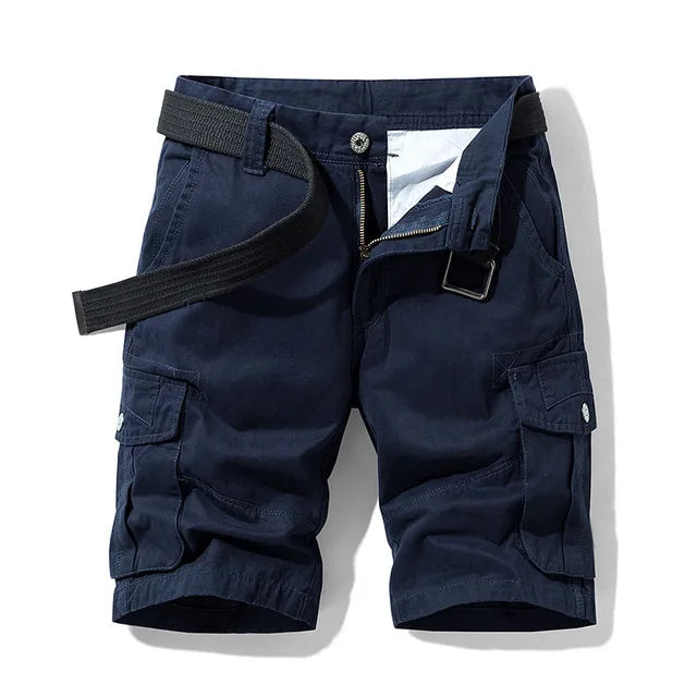 Praktische Herren Cargo Shorts mit vielen Taschen & Gürtel, perfekt für Outdoor-Abenteuer & Freizeit im Sommer.