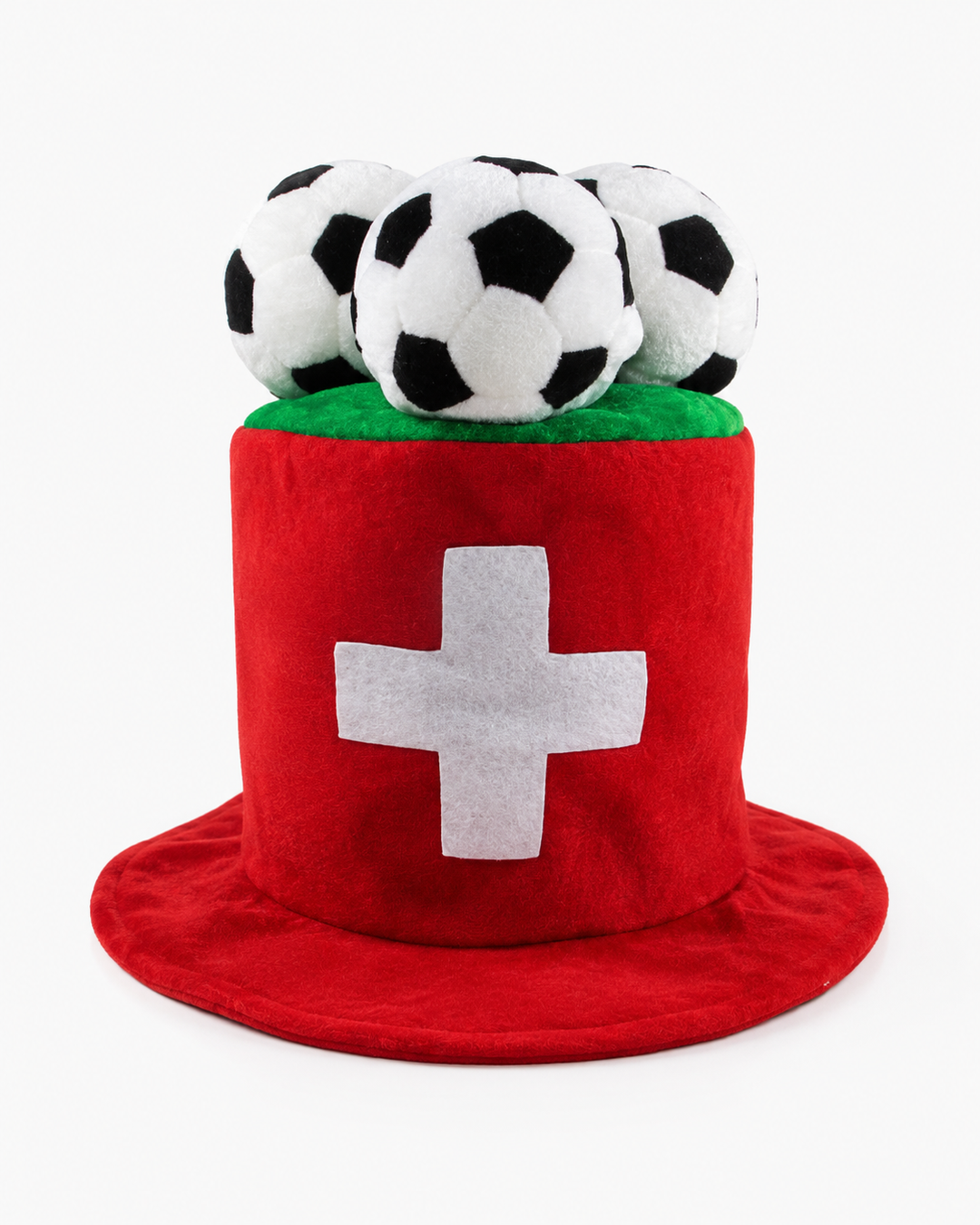 Unisex Schweizer Fussball Fanmütze, rot mit weissem Kreuz, ideal für Stadion & Sport. Zeigen Sie patriotische Unterstützung.