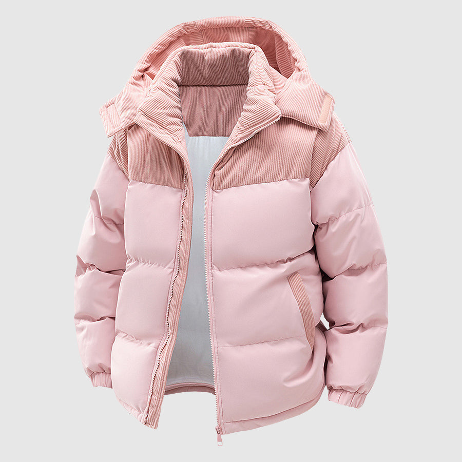 Bequeme Herren Pufferjacke für den Winter. Diese warme Zip-up Jacke ist perfekt für kalte Tage und Männer Mode.