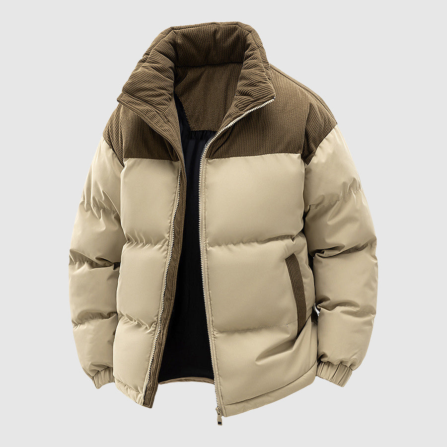 Warme Herren Pufferjacke mit Reißverschluss. Ideal für kalte Wintertage und Outdoor-Abenteuer der Männer.