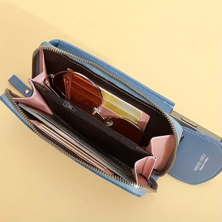Smartes Accessoire: Unisex Handy-Umhängetasche mit Geldbörsenfunktion für unterwegs.