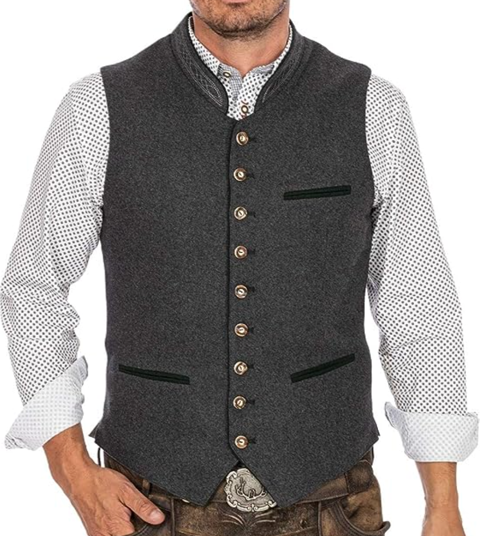 Stilvolle Herren Trachtenweste aus Polyester, elegant & traditionell für festliche Anlässe, bayerische Trachtenmode.