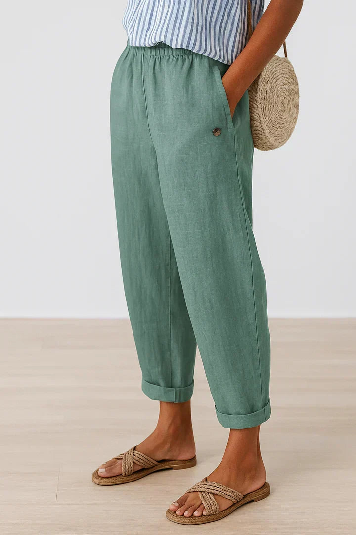 Atmungsaktive Herren Sommerhose in Grau: Leichte Freizeithose mit lockerem Schnitt für warme Tage. Modern und bequem.