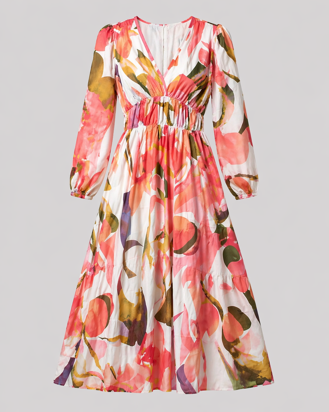 Schönes rosa Damen Blumenkleid, elegant und modisch. Perfekt als Sommerkleid, Partykleid oder für festliche Events.