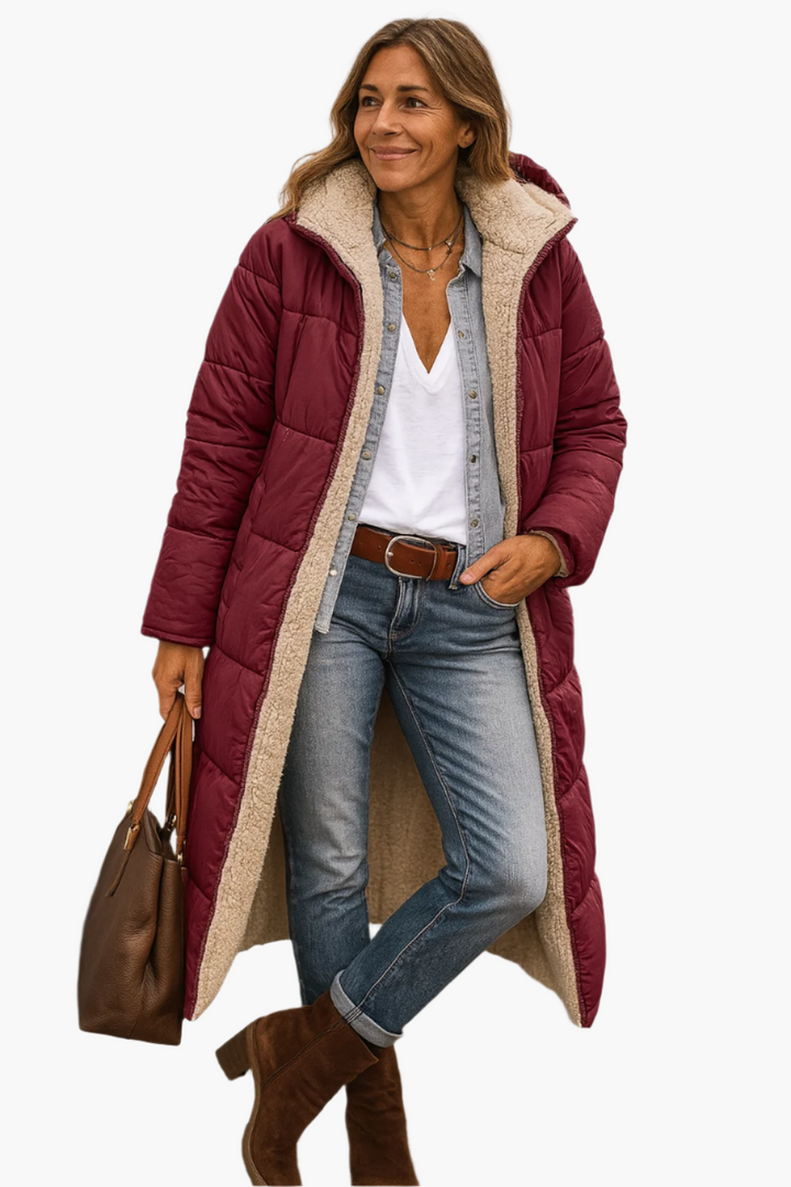 Bequeme Damen Herbst/Winter Pufferjacke mit Kapuze, warm & modisch, für vielseitigen Kälteschutz.