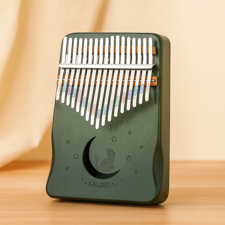 Rosa 17-Tasten Holz Kalimba Daumenklavier. Tragbares Anfänger Musikinstrument für Kinder, einfach zu lernen.