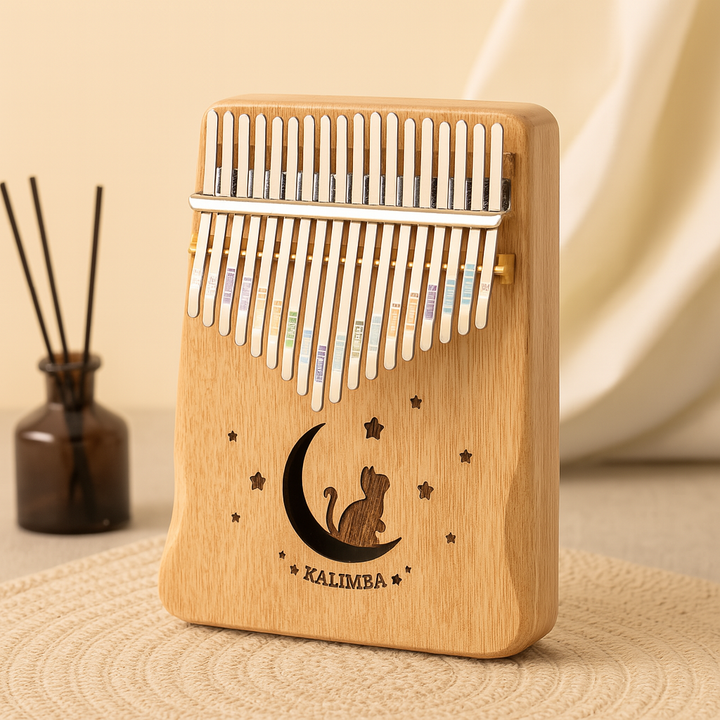 Naturholz 17-Tasten Kalimba Daumenklavier. Anfänger Musikinstrument aus Holz, perfekt als Geschenkidee.