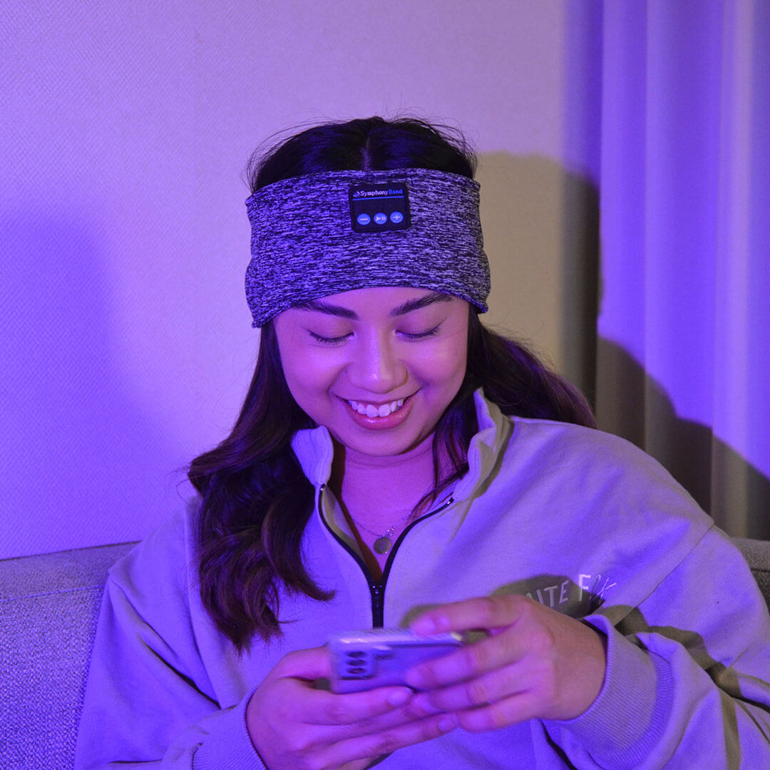Unisex Bluetooth Schlafkopfhörer Stirnband für Tiefschlaf; weich & drahtlos. Ideal für Entspannung & Musik.