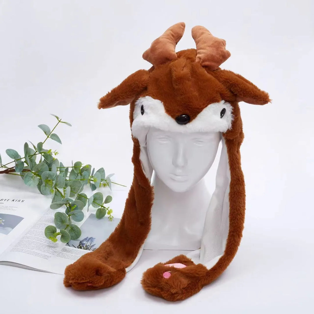 Niedliche Kindermütze mit beweglichen Hasenohren, ideal für Fasching, Partys & als Geschenk.