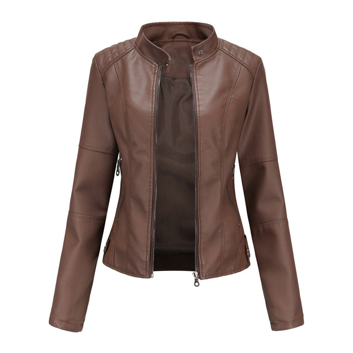 Bequeme Damen Alltagsjacke im Regular Fit, mit praktischem Reißverschluss und Hochkragen für Frühling/Herbst.