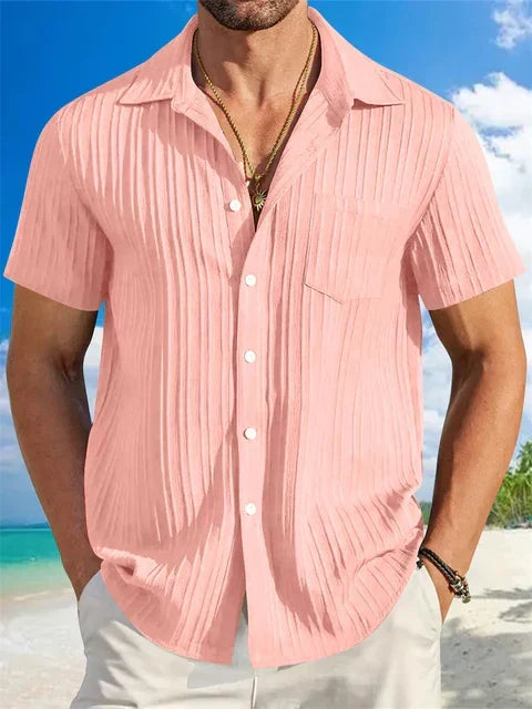 Weißes, atmungsaktives Herren Sommerhemd "Jonas", leichtes Leinen für Strand & Stadt.