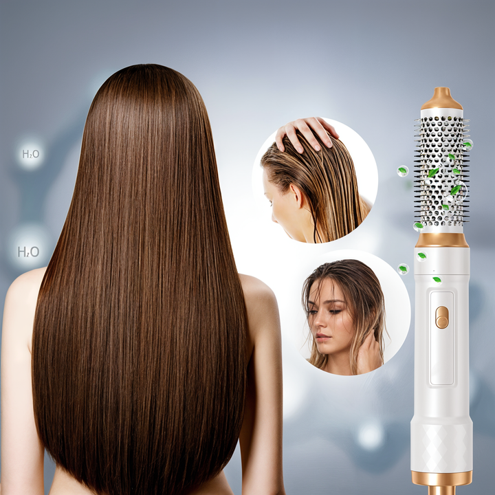Vielseitiger 5-in-1 Haartrockner & Haarstyler mit Anti-Frizz für Volumen, Locken und glattes, glänzendes Haar.