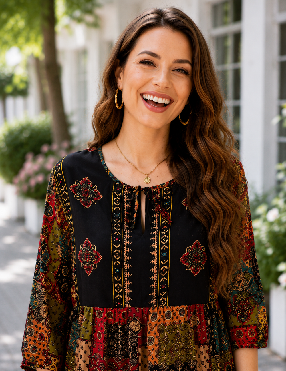 Vielseitiges Damen Dreiviertelshirt mit Print, ideal für Frühling & Sommermode.
