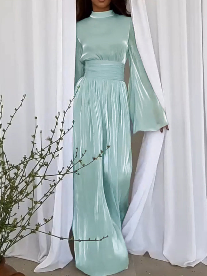 Modisches Damen Langarm Maxikleid, ein vielseitiges Festkleid für Abende und besondere Anlässe, elegant und lang.