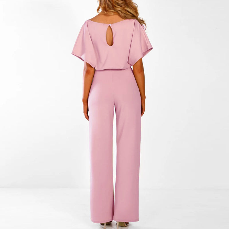 Schlichter, eleganter Frauen Jumpsuit in voller Länge, betont die Figur und bietet hohen Tragekomfort.