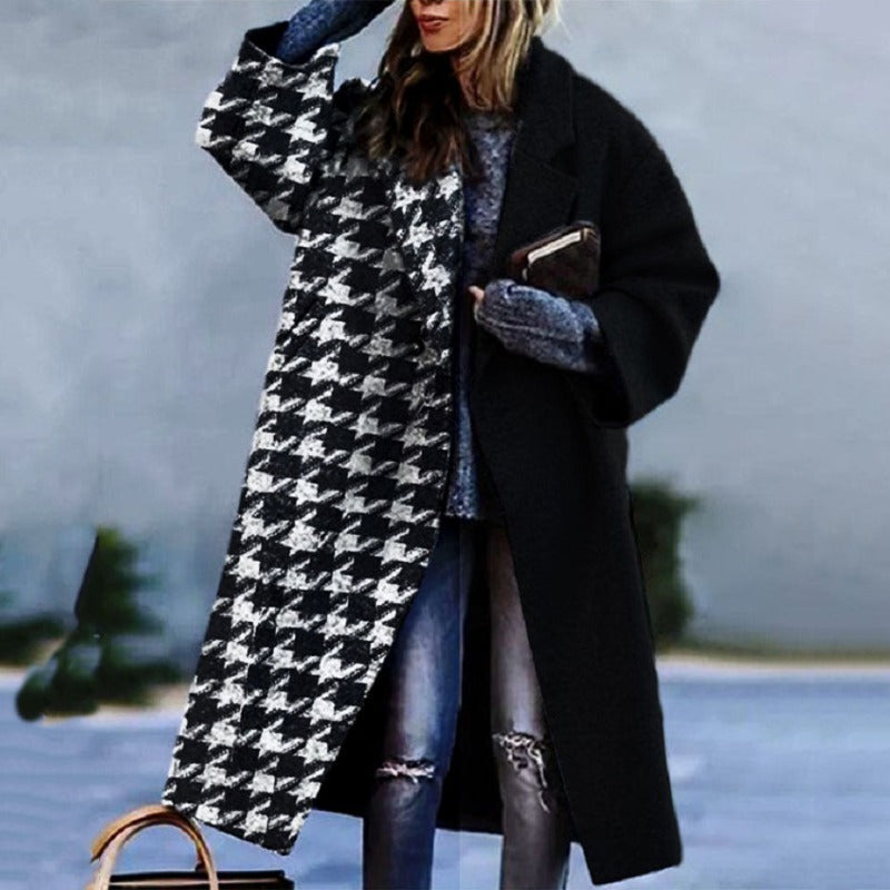 Stilvoller Damencoat, lang & warm, für Damen, die Komfort & Eleganz an kalten Wintertagen schätzen.