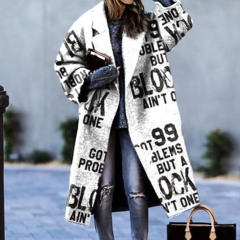 Eleganter langer Damen Wintermantel, warm & vielseitig, für urbane Winter-Looks & Outdoor-Aktivitäten.