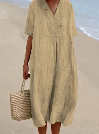 Schickes Damen Kurzarmkleid Elina als leichtes Sommeroutfit im Detail