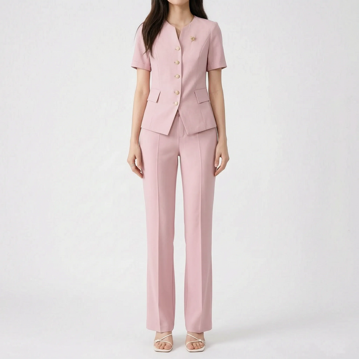 Professioneller Damen Hosenanzug, eleganter Zweiteiler für den souveränen Business Look im Büro.