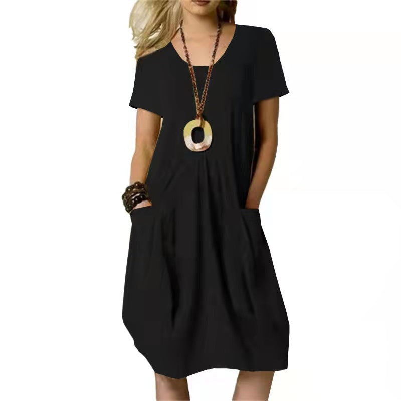 Elegantes Damen Tunikakleid mit lockerer Passform & praktischen Taschen, ideal als Sommerkleid.