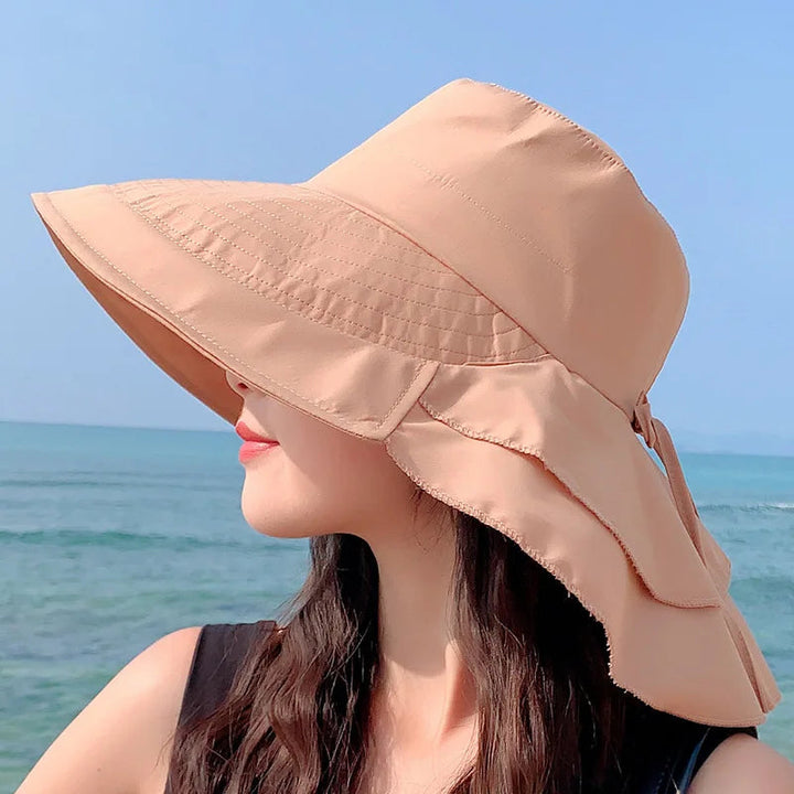 Damen Sonnenhut Celeste mit breitem Rand, UV-Schutz, ideal für Sommer & Strandurlaub, faltbar für Reisen.
