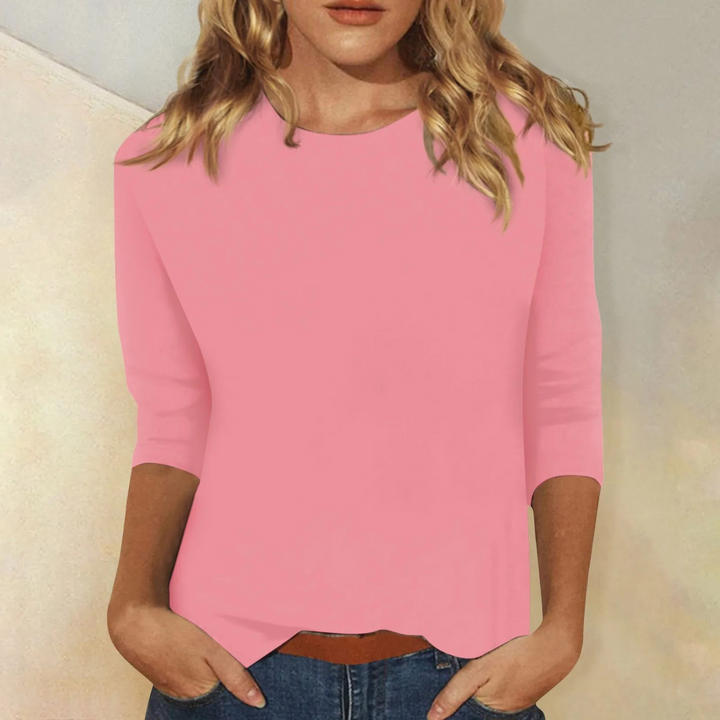 Elegantes Damen Langarmshirt Ava mit Rundhals für vielseitige Casual- und Business-Looks im Frühling & Herbst.