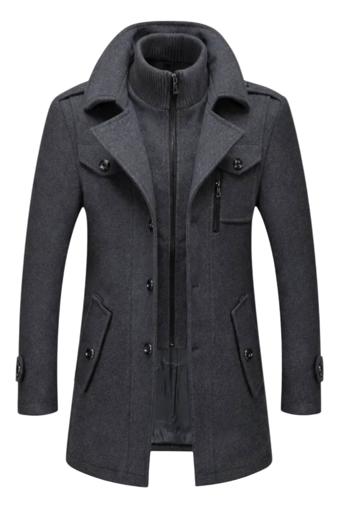 Robuste Herren Winterjacke, warm gefüttert & wetterfest in Marineblau.