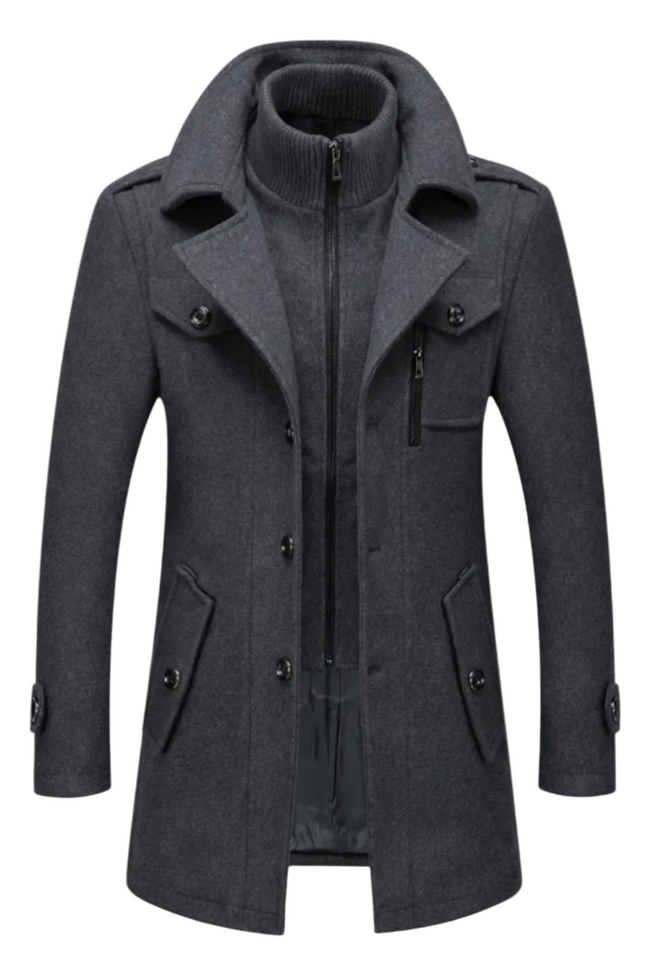 Robuste Herren Winterjacke, warm gefüttert & wetterfest in Marineblau.
