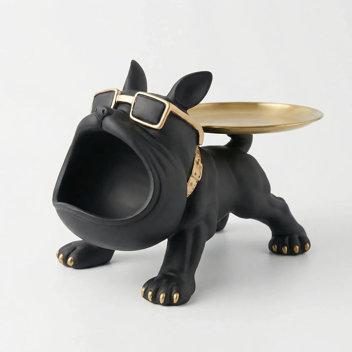 Design-Organizer in Form einer Französischen Bulldogge. Modernes Deko-Objekt und praktische Schlüsselablage.
