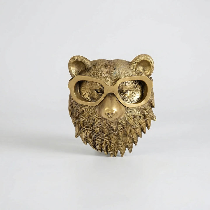 Luxuriöser goldener Tierkopf-Wandhaken, dekorativer Garderobenhaken für Mäntel. Stilvolles Flur-Wohnaccessoire.