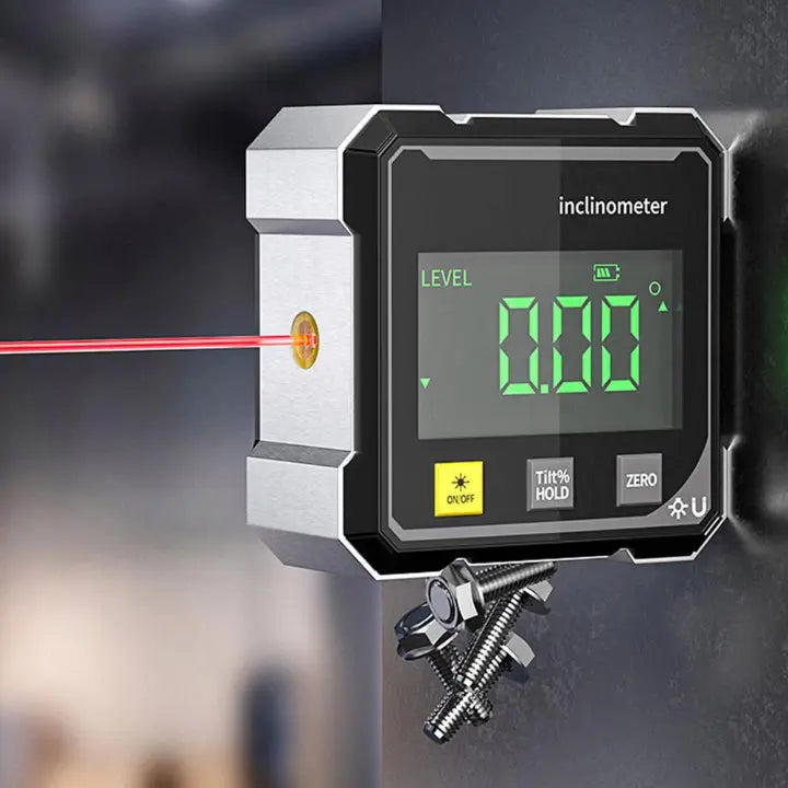 Magnetischer Aluminium-Winkelmesser, digital, robustes Präzisionswerkzeug für Werkstatt & Baustelle.