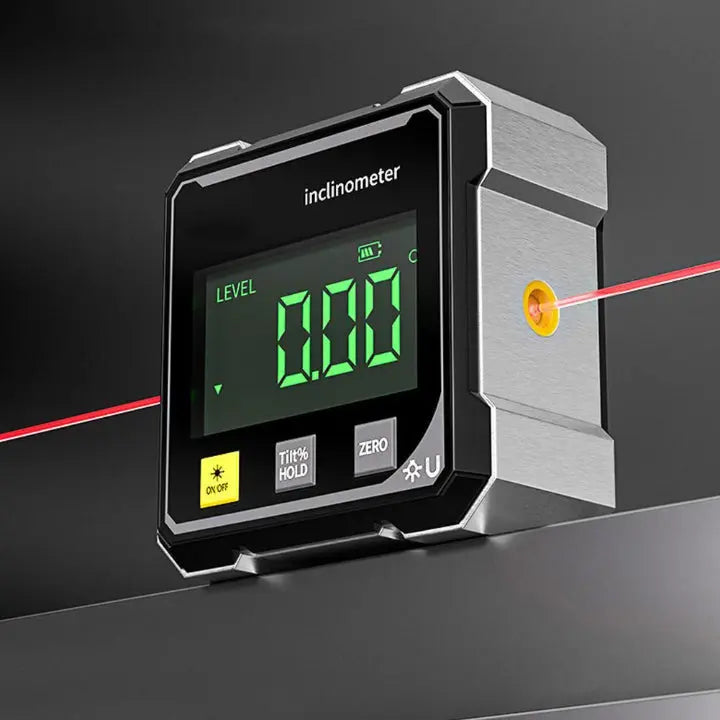Digitaler Winkelmesser mit hoher Präzision, Laser & Magnet für Handwerk und professionelle Messungen.