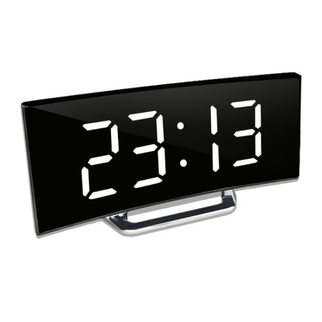 Digitaler LED-Spiegelwecker mit automatischer Dimmung, ideal für Schlafzimmer und Büro. Zeit- & Temperaturanzeige.