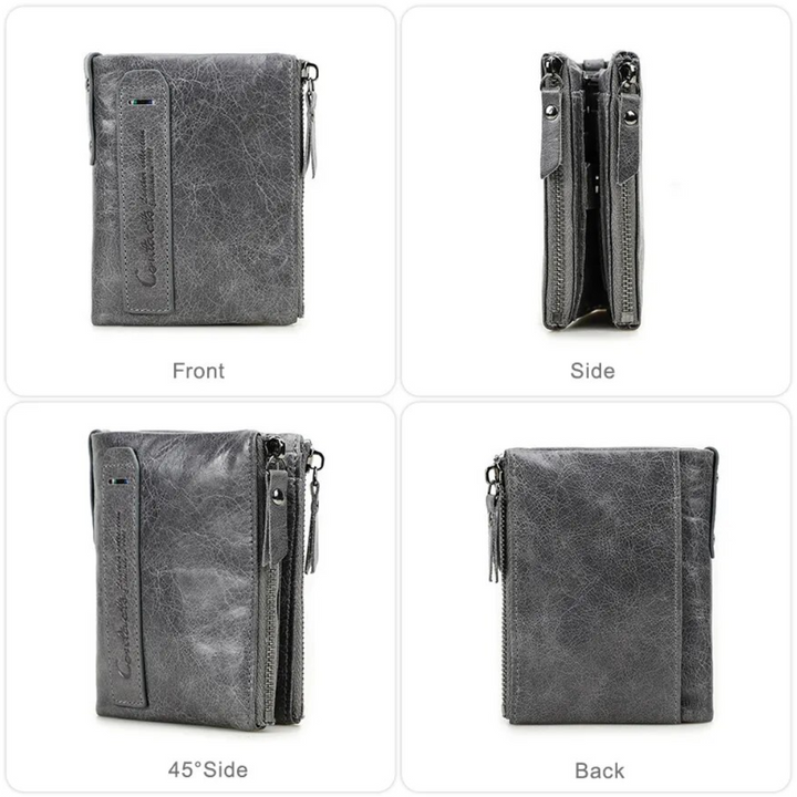 Unisex Mini-Portemonnaie, Doppelreißverschluss, stilvolles Accessoire für Herren & Damen.