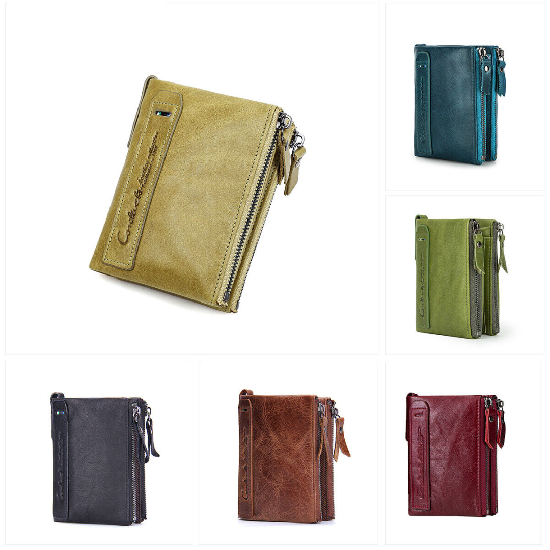 Praktisches Unisex Portemonnaie, Doppelreißverschluss, elegantes Design, perfekt für jede Tasche.