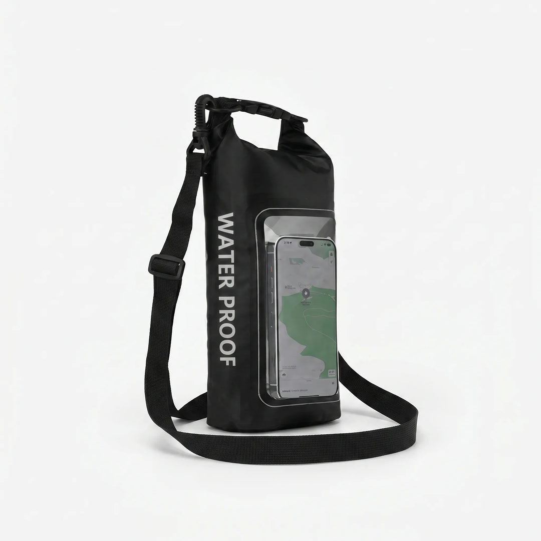 Vielseitiger wasserdichter Drybag mit Touchscreen-Fenster, ideal für Wanderungen & Outdoor-Trips.