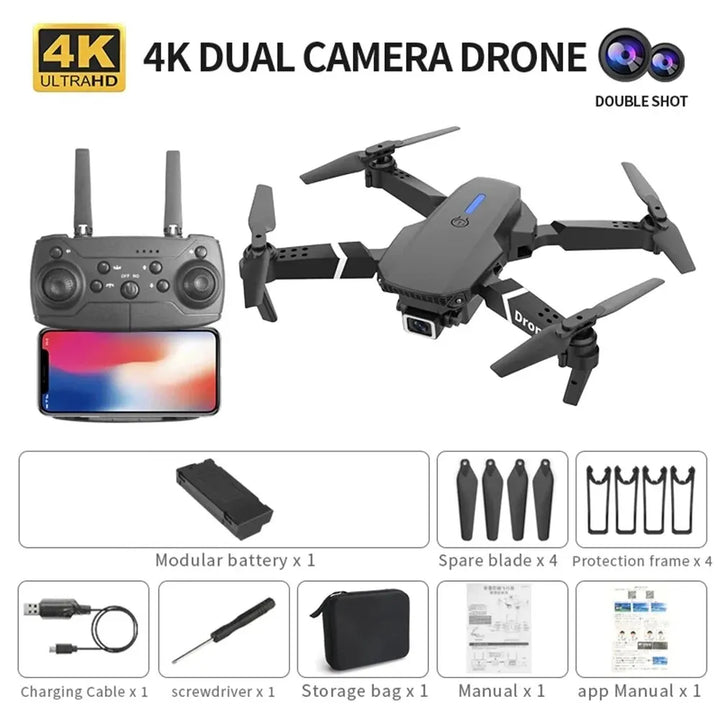 Benutzerfreundliche, faltbare 4K Drohne mit WiFi FPV und stabiler Flugfunktion, perfekt für Anfänger.